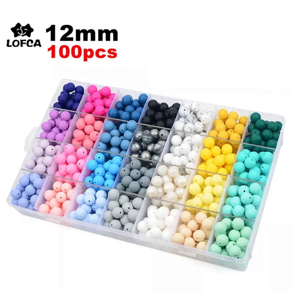 Baby Food Ingredients - LOFCA 12mm 100pcs Silicone Beads Round