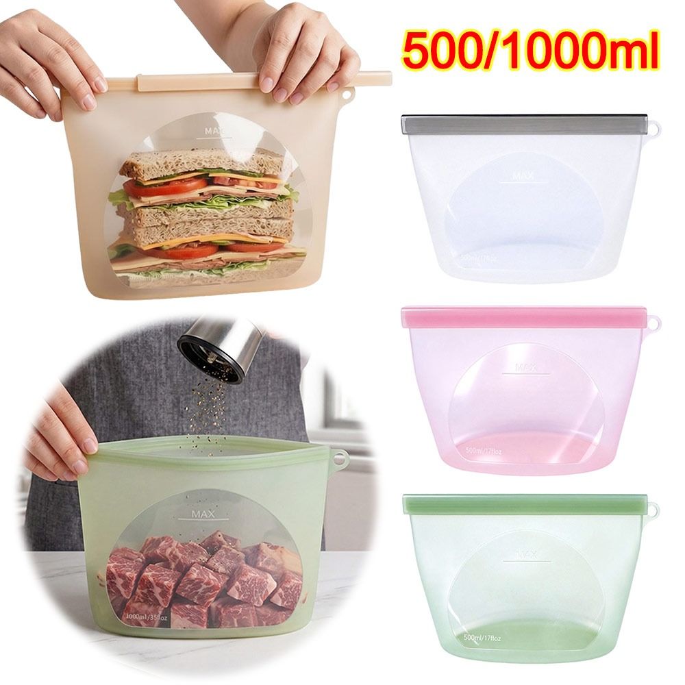Food Pouch Reusable - Silicone Food Preservation Bag Moisture-proof Fresh-keeping