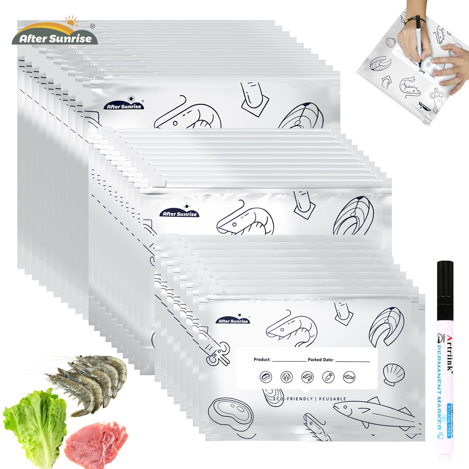 Food Pouch Reusable - 【Refrigerated Food】Reusable Aluminum Foil Sealable Storage