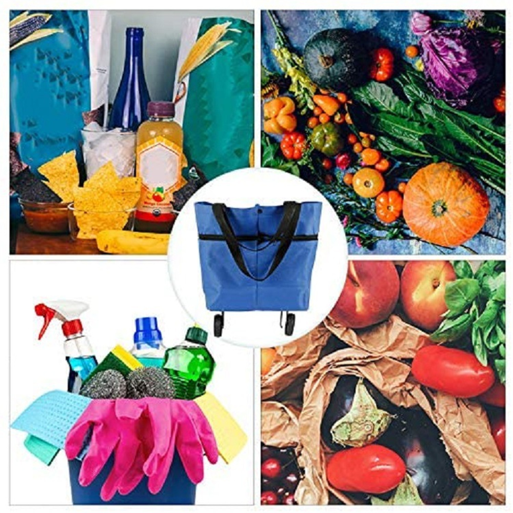 Foldable Shopping Trolley Bag  - Food Pouch Reusable ulasan dan harga