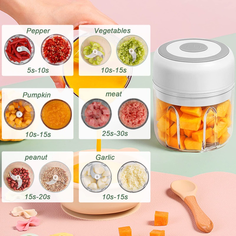 250ML Electric Garlic Grinder  - Baby Food Ingredients ulasan dan harga