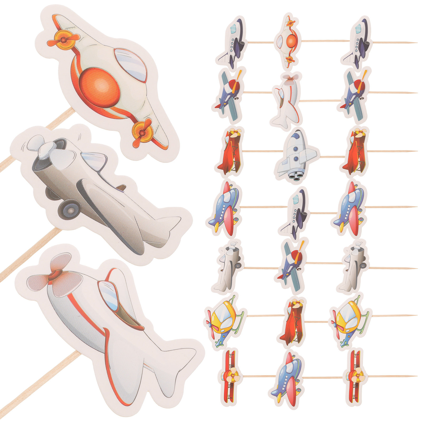 30Pcs Aircraft Cake Toppers Pi - Baby Food Dessert ulasan dan harga